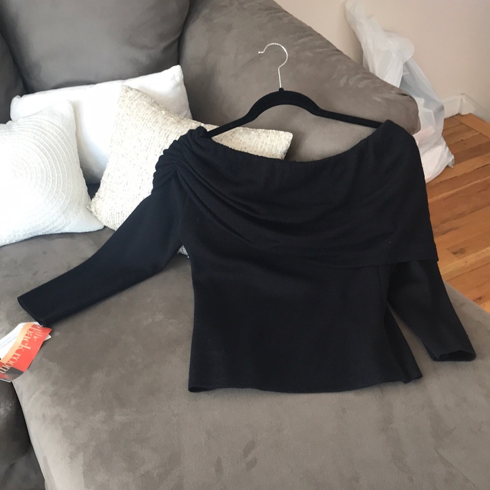 IKI off the shoulder sweater with back bow